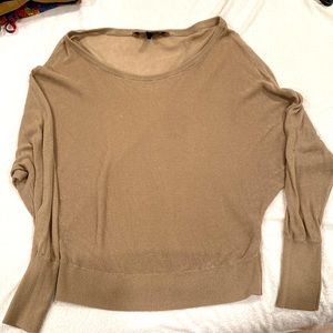 BCBG MAXAZRIA tan long sleeve top